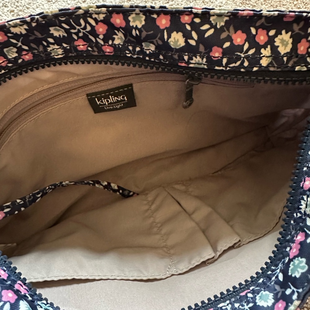 Kipling Floral Crossbody Bag - Black and Pink - Picture 3 of 5